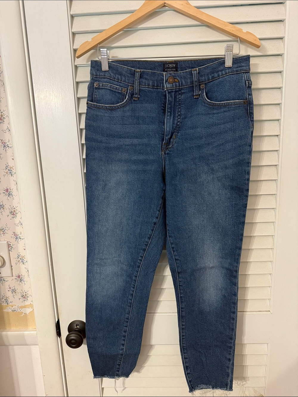 J. Crew Dark Blue High-Rise Ankle Jeans
